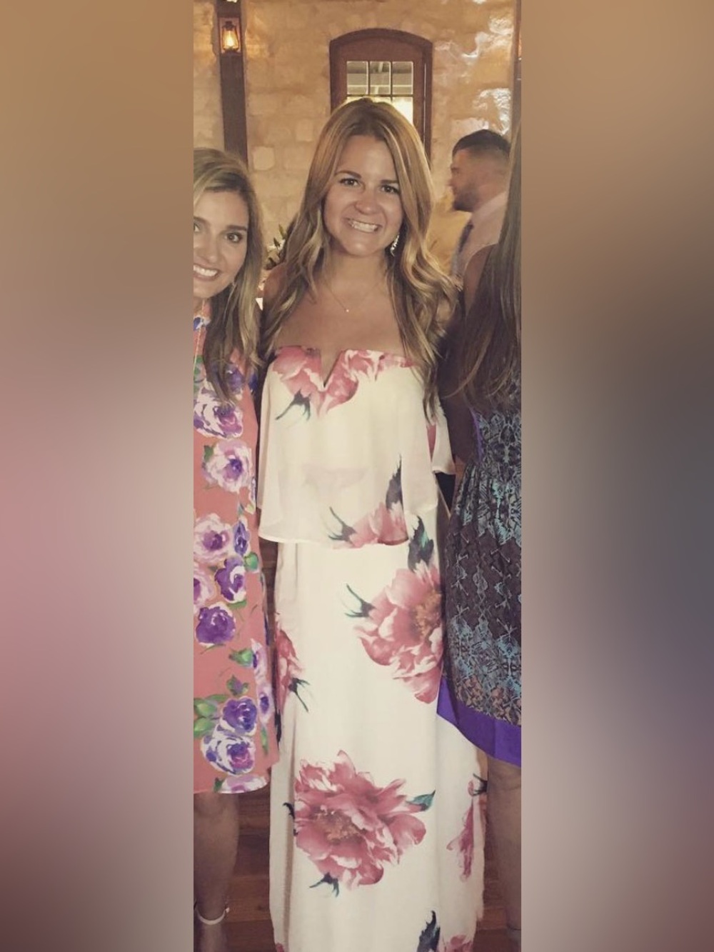 “Way in” dress- size small, floral strapless dress